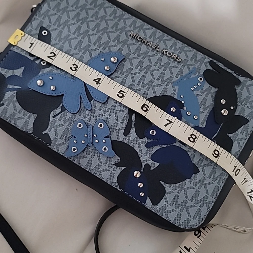 Michael Kors Blue Butterfly Crossbody Bag - Picture 4 of 11